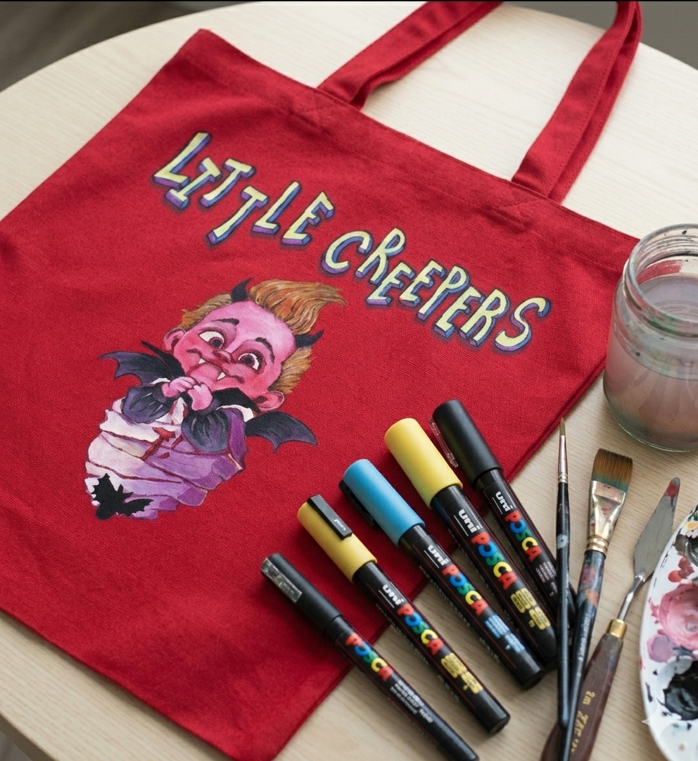 Red bag with Halloween image