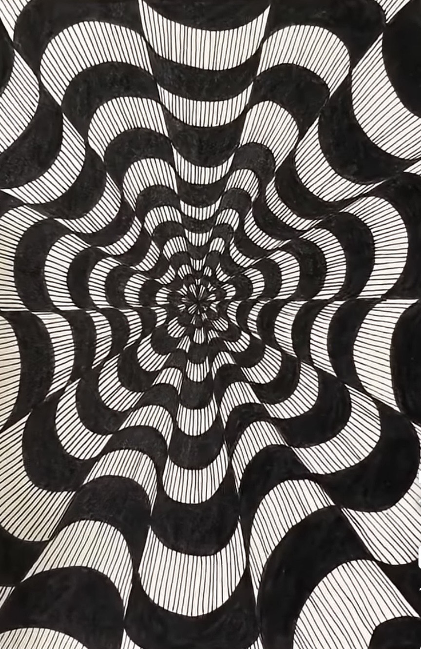 Black and white warped image