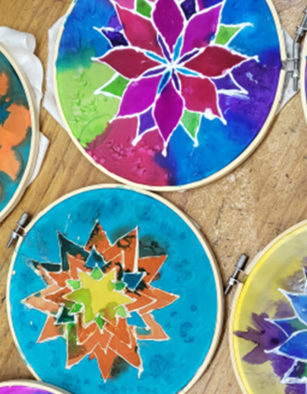 Painted Mandalas on Silk