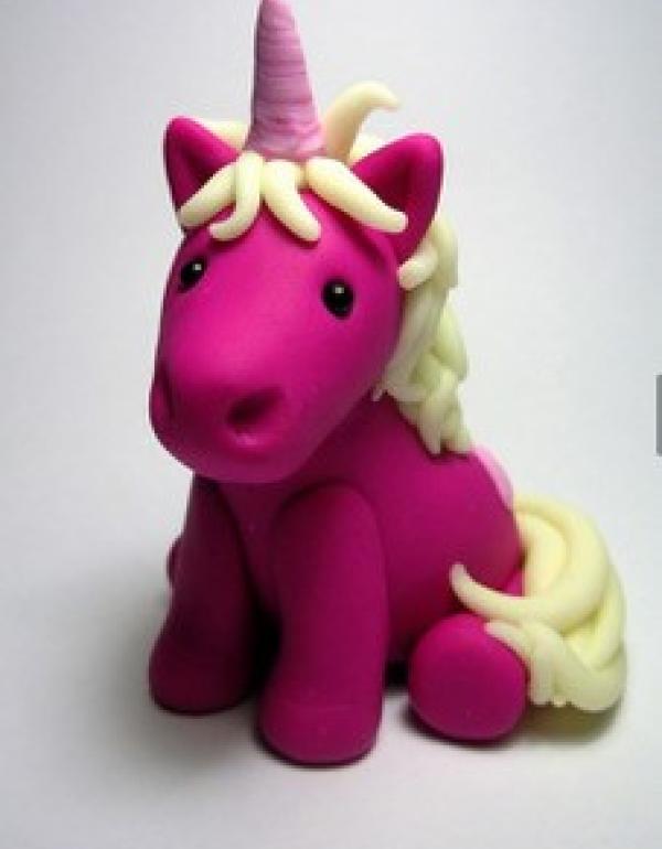 pink clay unicorn