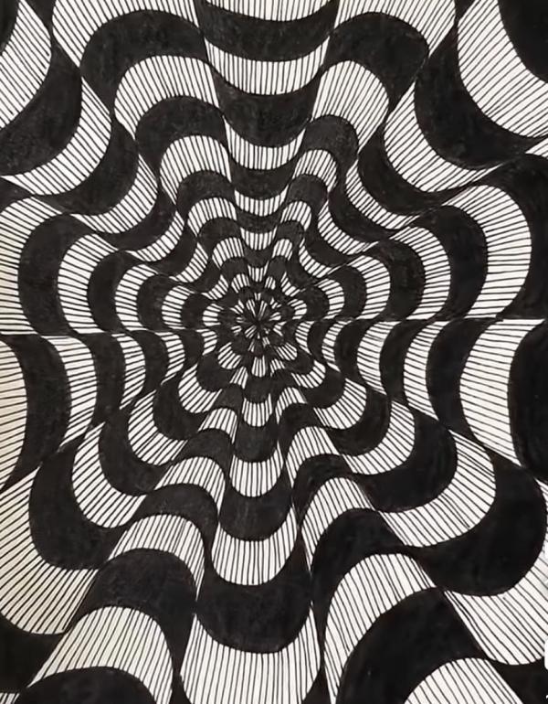 Black and white warped image