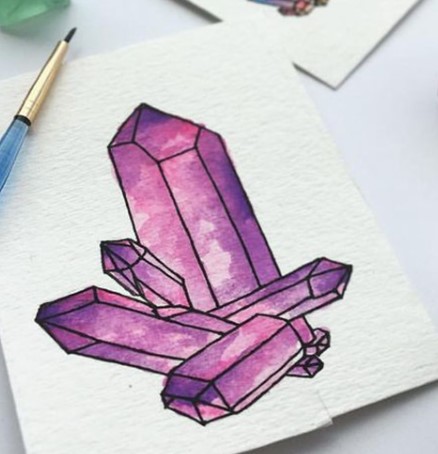 Watercolour crystals