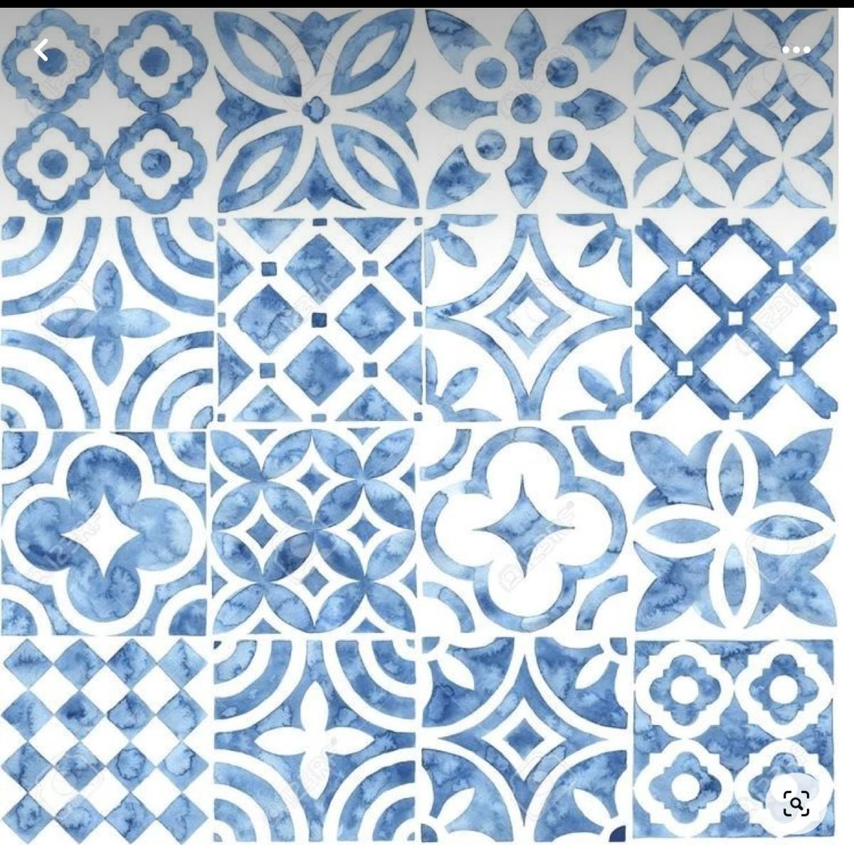 Blue and white tiles