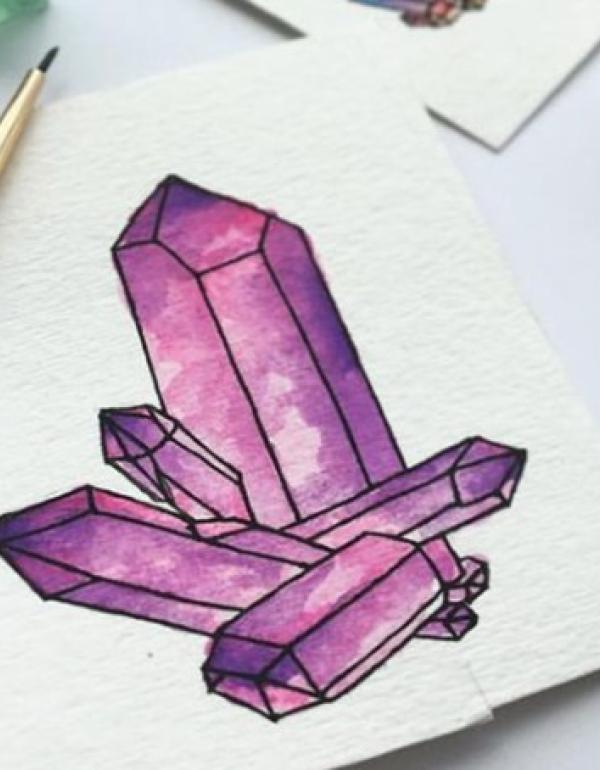 Watercolour crystals