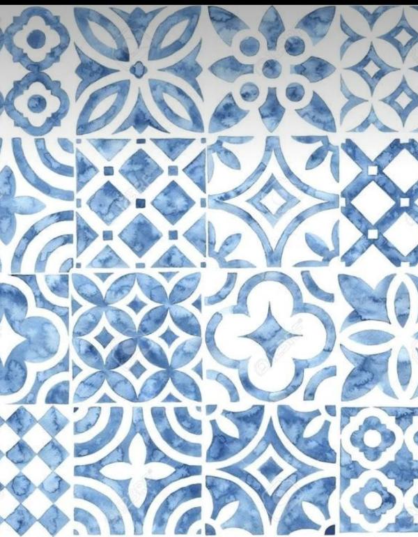 Blue and white tiles