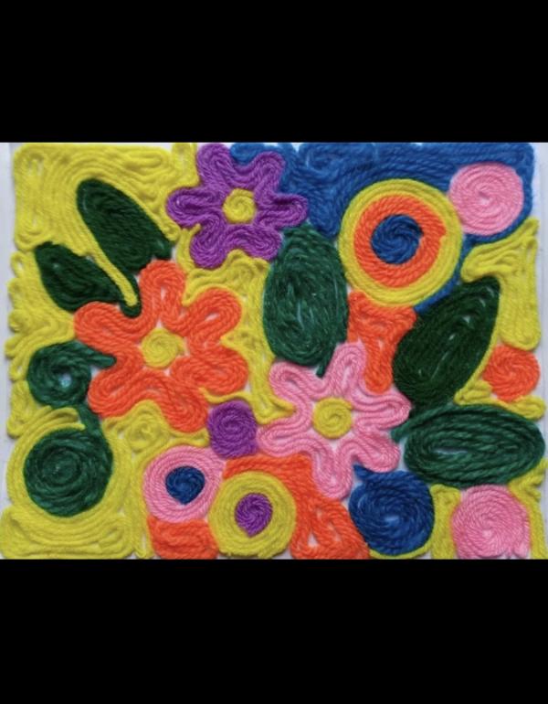 Coloured flower tapestry