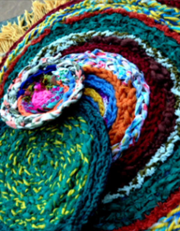 Colourful knitted pieces